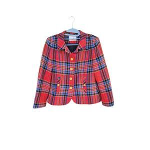 Mondi Red Tweed Vintage 1980s Jacket Wool Size 36 USED Excellent Condition